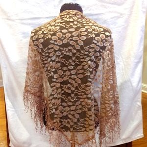 Shawl lace floral design